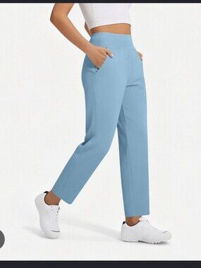 Women's Navy Cropped Ankle Pants - Lightweight Active Fit